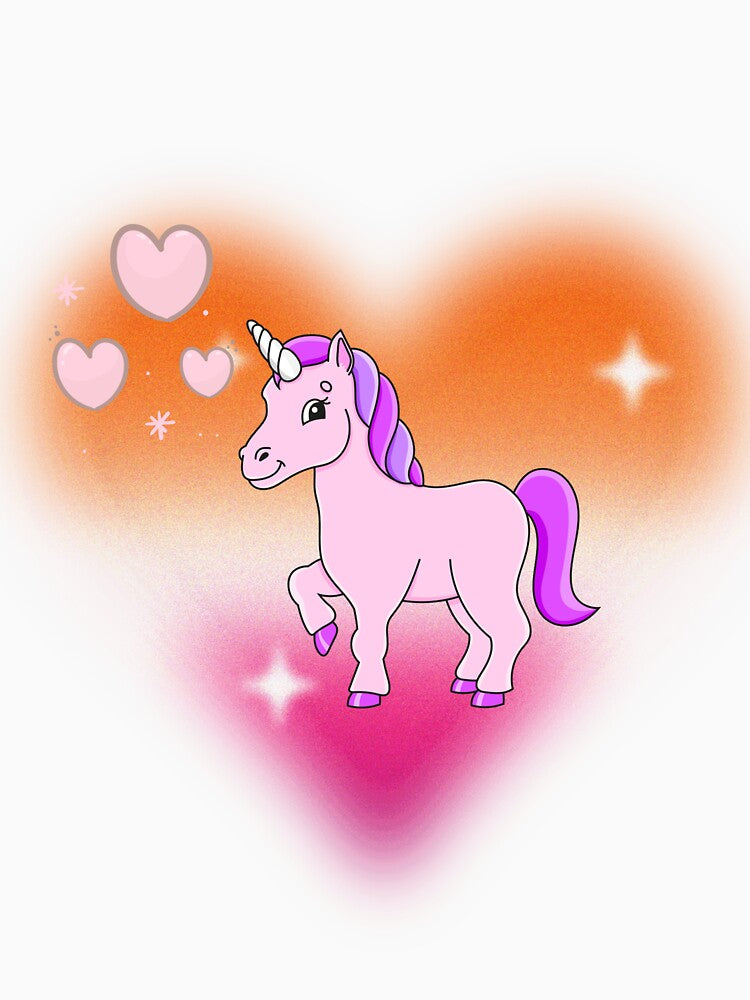 Cute Unicorn in Heart Magical Gradient Design by SolutionsArt T-Shirts, Hoodie, Sweatshirt | BlankRebels.com (Image 3)