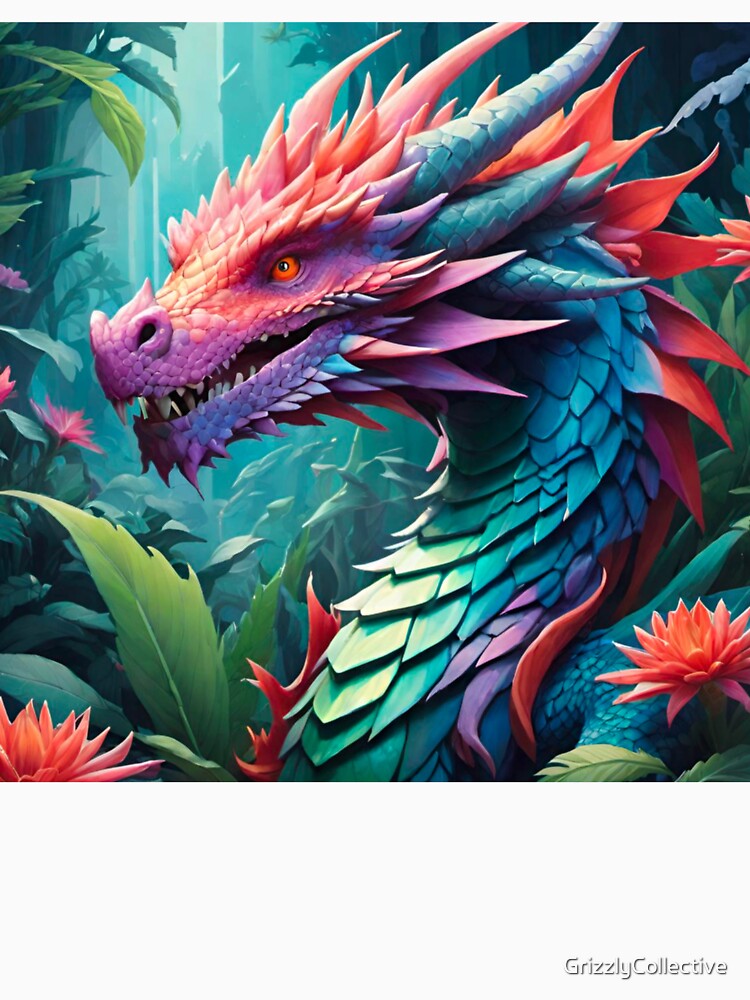 Dynamic Dragon Design with Stunning Colors by GrizzlyCollective T-Shirts, Hoodie, Sweatshirt | BlankRebels.com (Image 3)