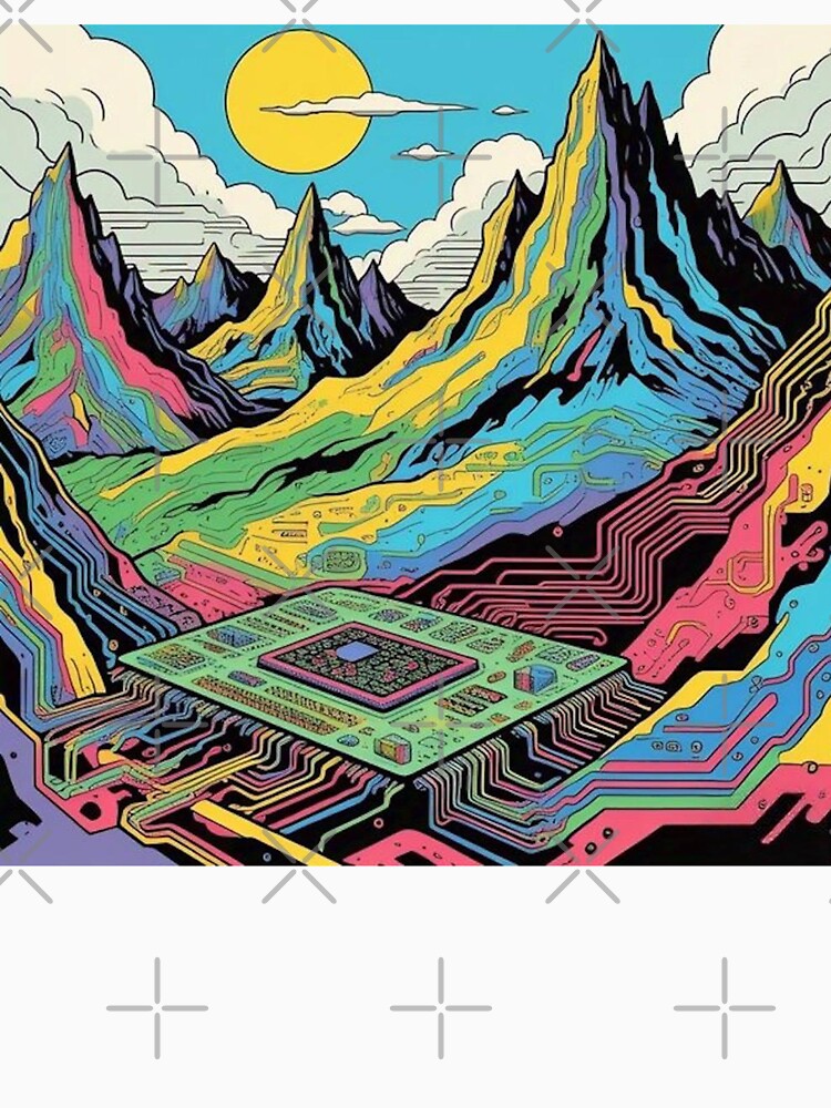 Silicon Peaks – Pop Art Circuit Mountain by Esterlane T-Shirts, Hoodie, Sweatshirt | BlankRebels.com (Image 3)