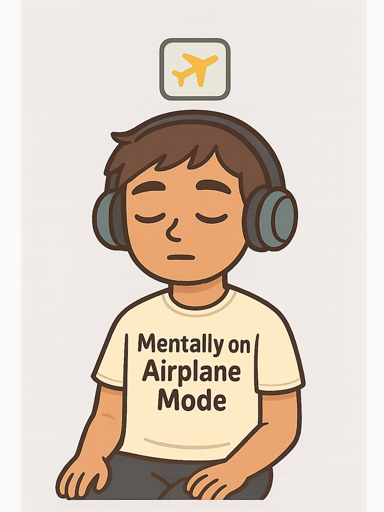 Mentally on Airplane Mode – Funny Cartoon Design by matari63 T-Shirts, Hoodie, Sweatshirt | BlankRebels.com (Image 3)
