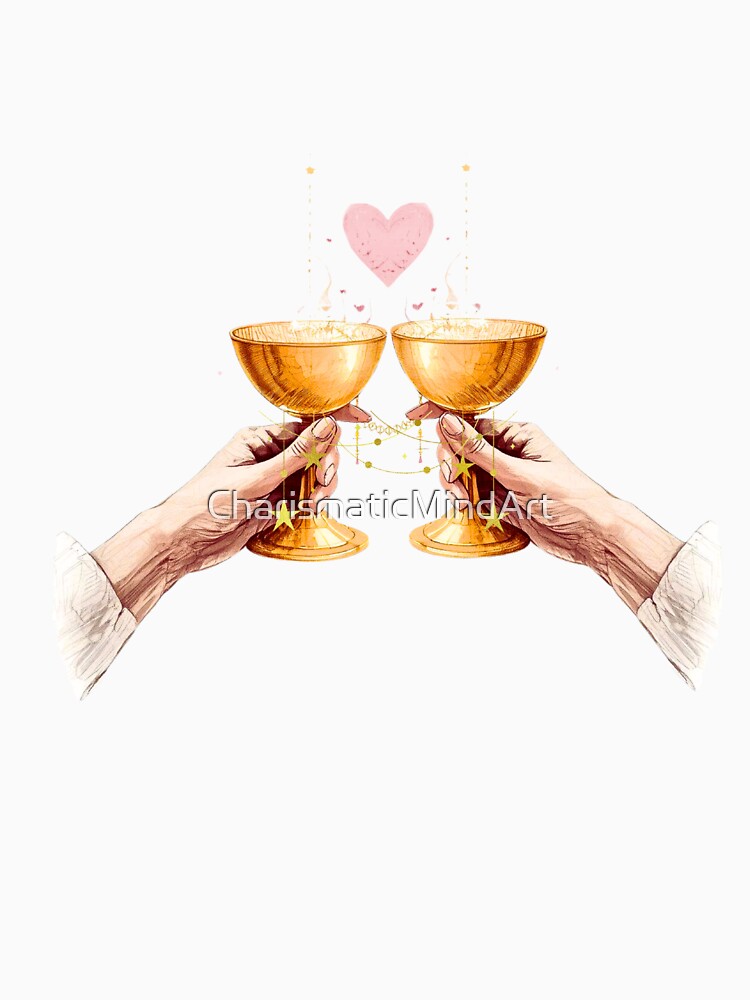 Two of Cups Tarot – Romantic Love & Valentine’s Day Illustration by CharismaticMindArt T-Shirts, Hoodie, Sweatshirt (Image 3)