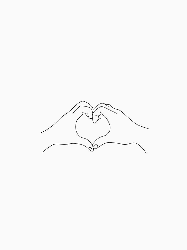 Hand heart line art by DigiHouse T-Shirts, Hoodie, Sweatshirt | BlankRebels.com (Image 3)