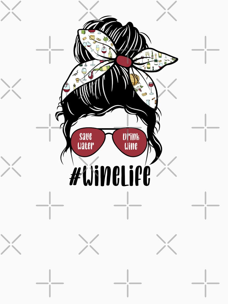 Wine Life Messy Bun by ItsaMomThingLLC T-Shirts, Hoodie, Sweatshirt | BlankRebels.com (Image 2)