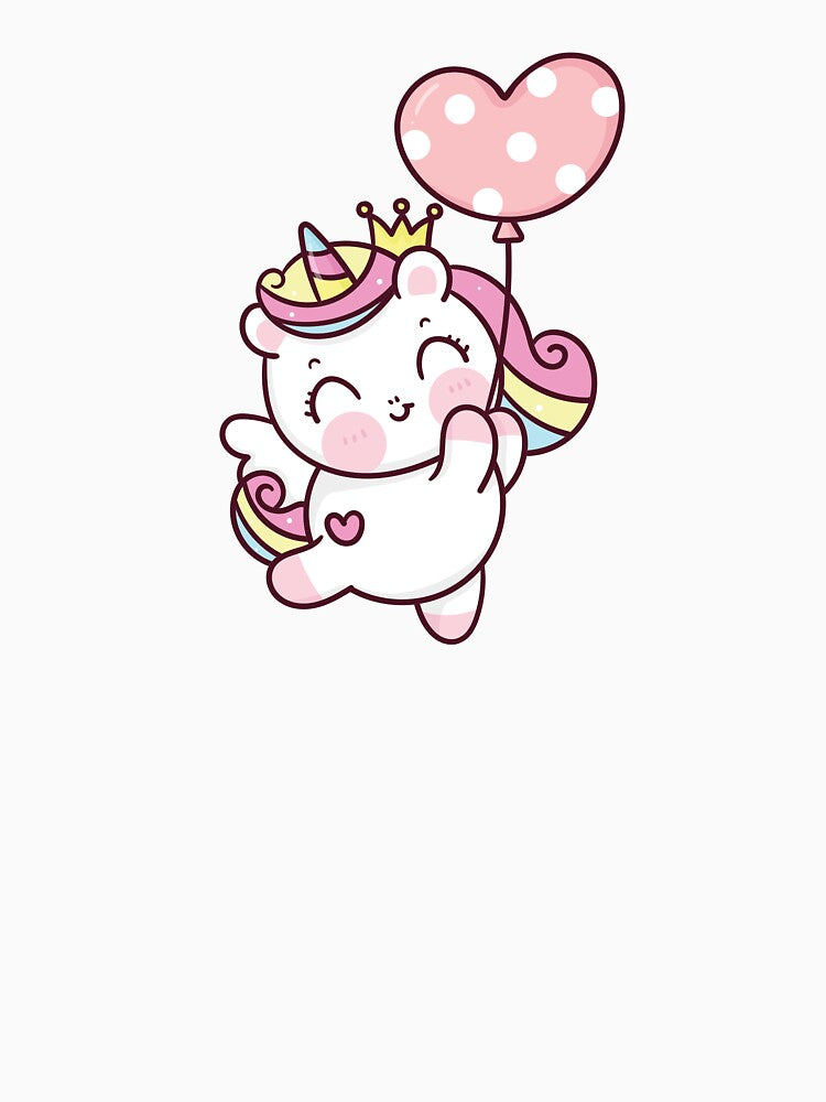 Kawaii Unicorn Rainbow Love Heart Balloon by Simplyy  Unique T-Shirts, Hoodie, Sweatshirt | BlankRebels.com (Image 3)