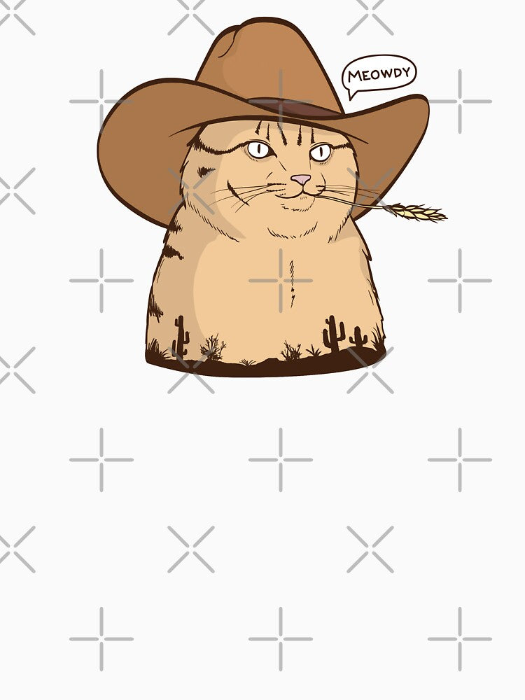 Meowdy Cat, Cowboy Cat, Meowdy Pawtna, Western Cat Illustration by The PizzaCat by pizzacatparty T-Shirts,... (Image 3)