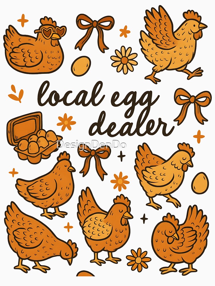 Local Egg Dealer, Chicken, Hand Drawn Doodle Design, Coquette, Farmer, Minimalist by DesignDenDo ⭐⭐⭐⭐⭐... (Image 3)