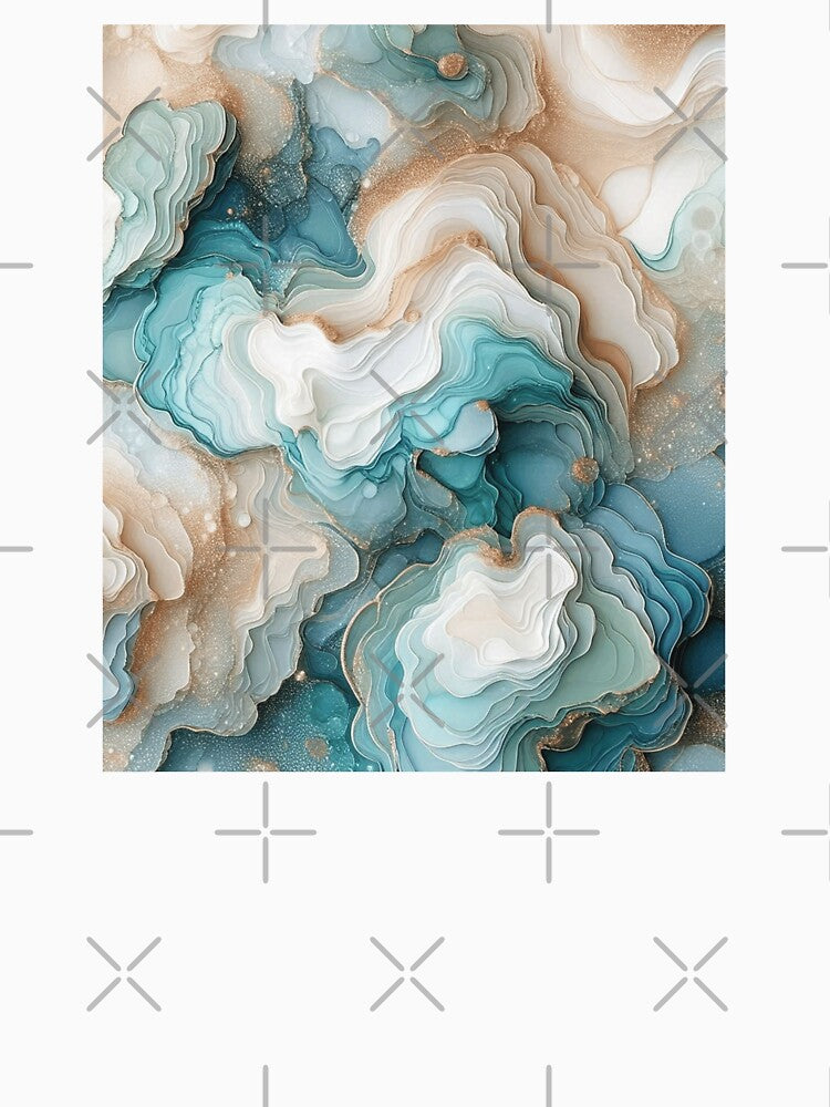 3D Ocean Inspired Fluid Ink Design Part 1 by JillyJ05 T-Shirts, Hoodie, Sweatshirt | BlankRebels.com (Image 3)