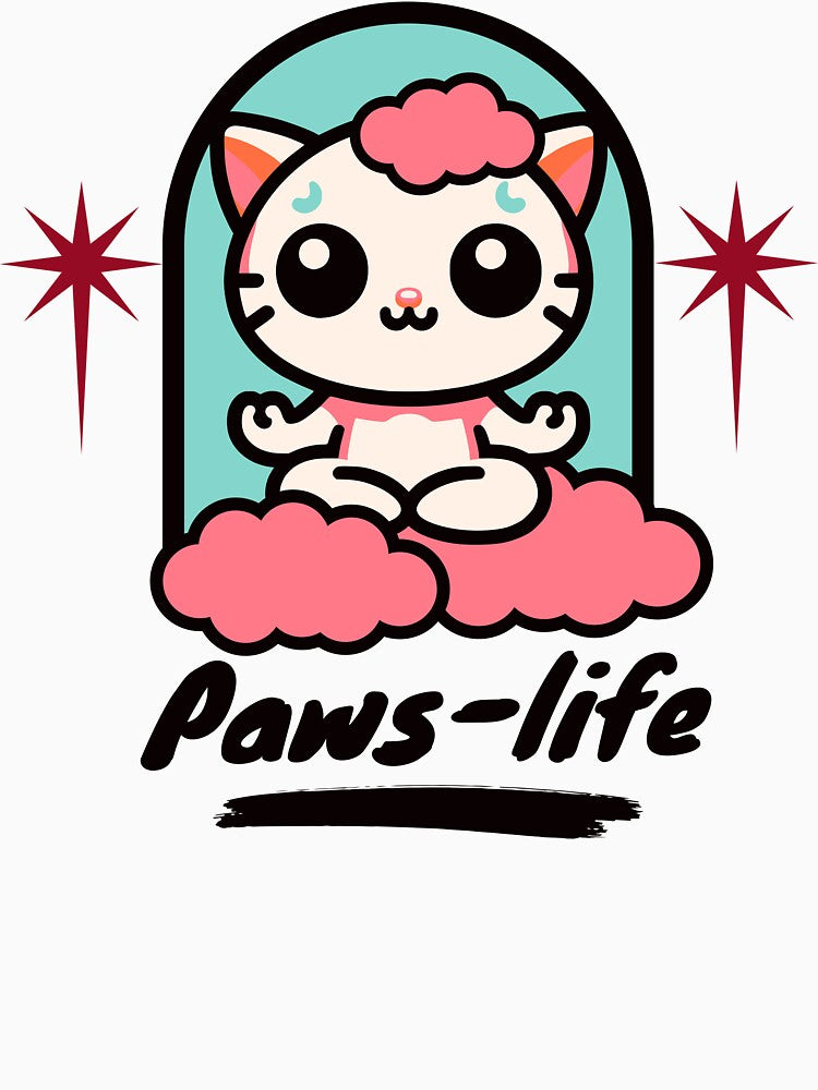 Paws-Life – Cute Meditating Cat Yoga Design by onlin3boutiqu3 T-Shirts, Hoodie, Sweatshirt | BlankRebels.com (Image 3)