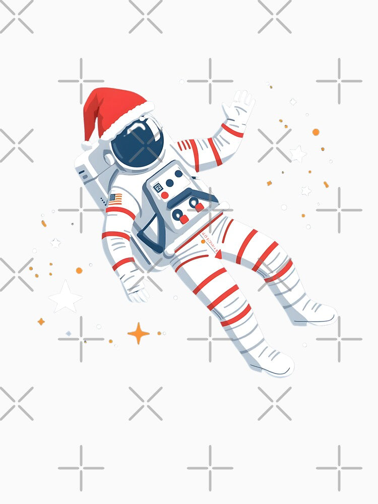 Floating Astronaut in Santa Hat – Space Christmas Illustration by Kavya Art T-Shirts, Hoodie, Sweatshirt (Image 3)