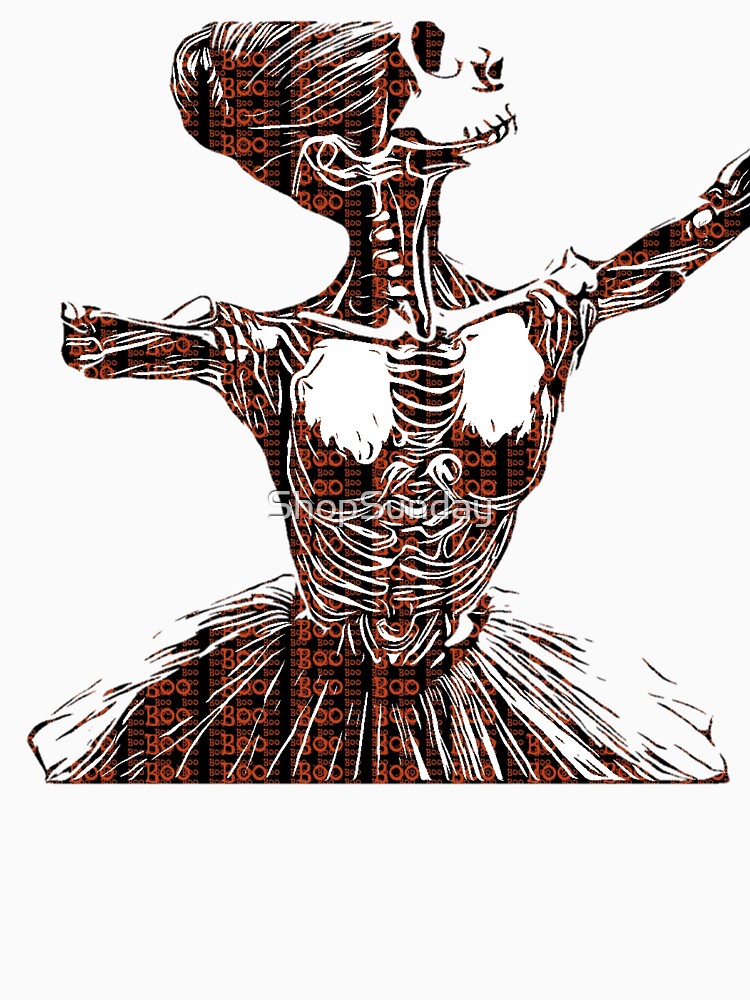 Typography Skeleton Gothic Dancing Holloween Boo by ShopSunday T-Shirts, Hoodie, Sweatshirt | BlankRebels.com (Image 3)