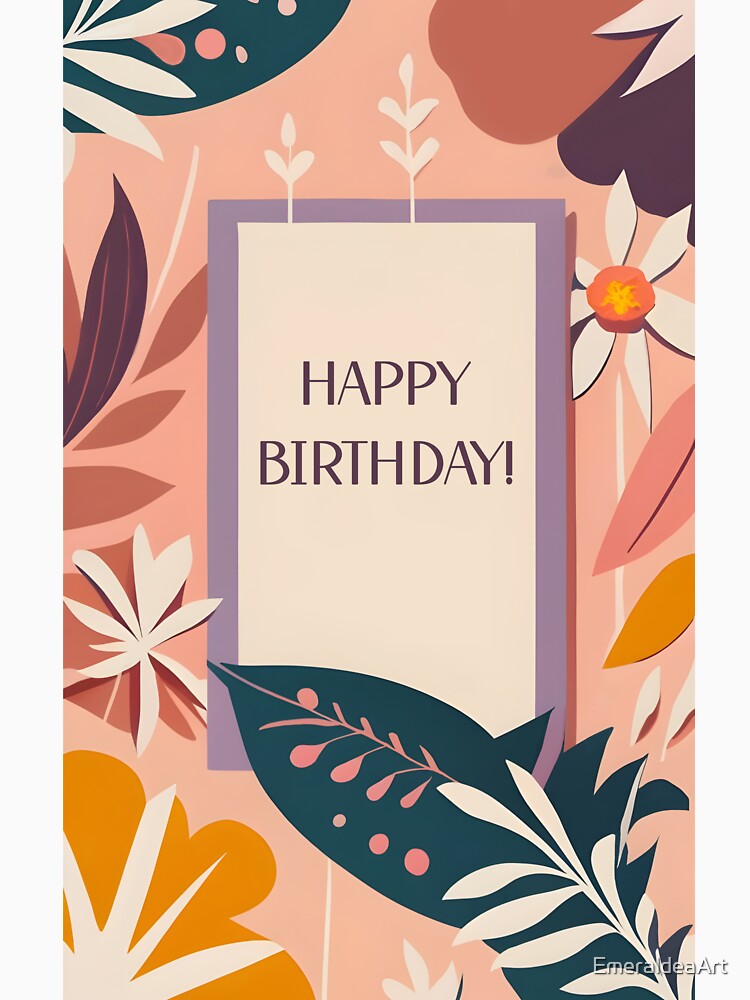 Wishing Happy Birthday with minimalist boho floral by EmeraldeaArt T-Shirts, Hoodie, Sweatshirt | BlankRebels.com (Image 3)