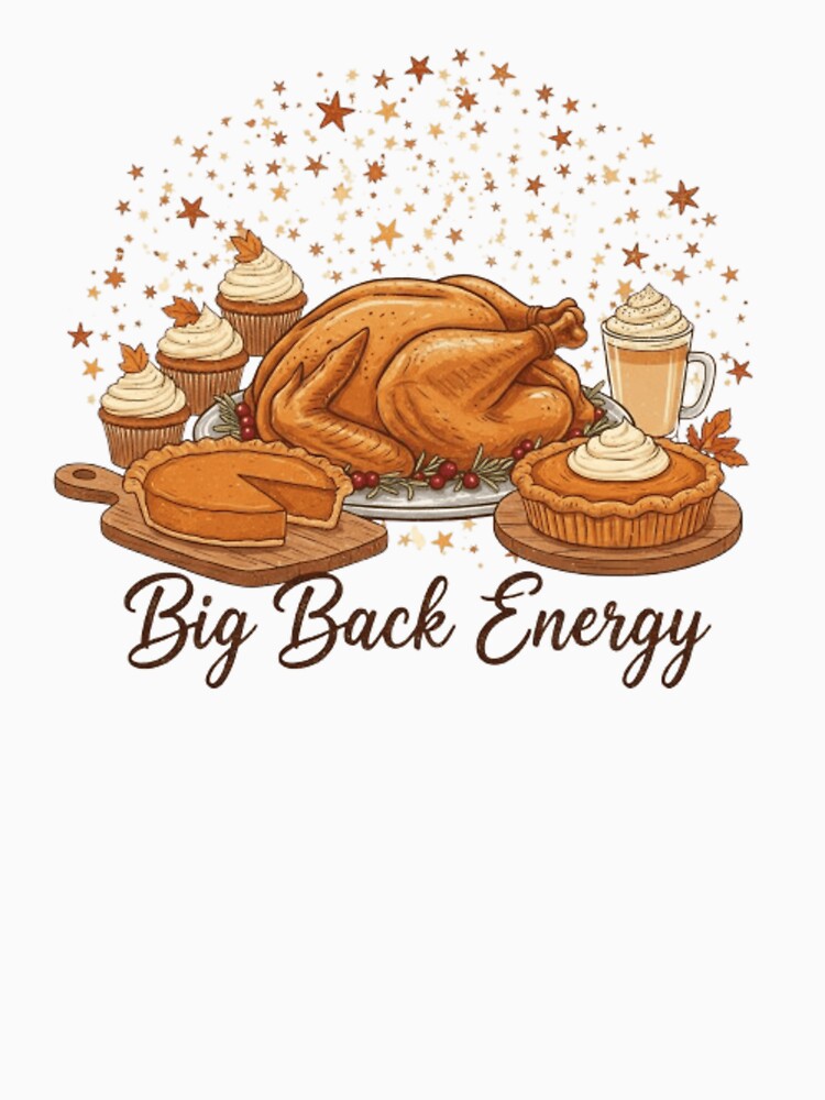 Big Back Energy Thanksgiving Funny Foodie Turkey Pie Feast Mode Viral Comfort Food T-Shirts, Hoodie, Sweatshirt