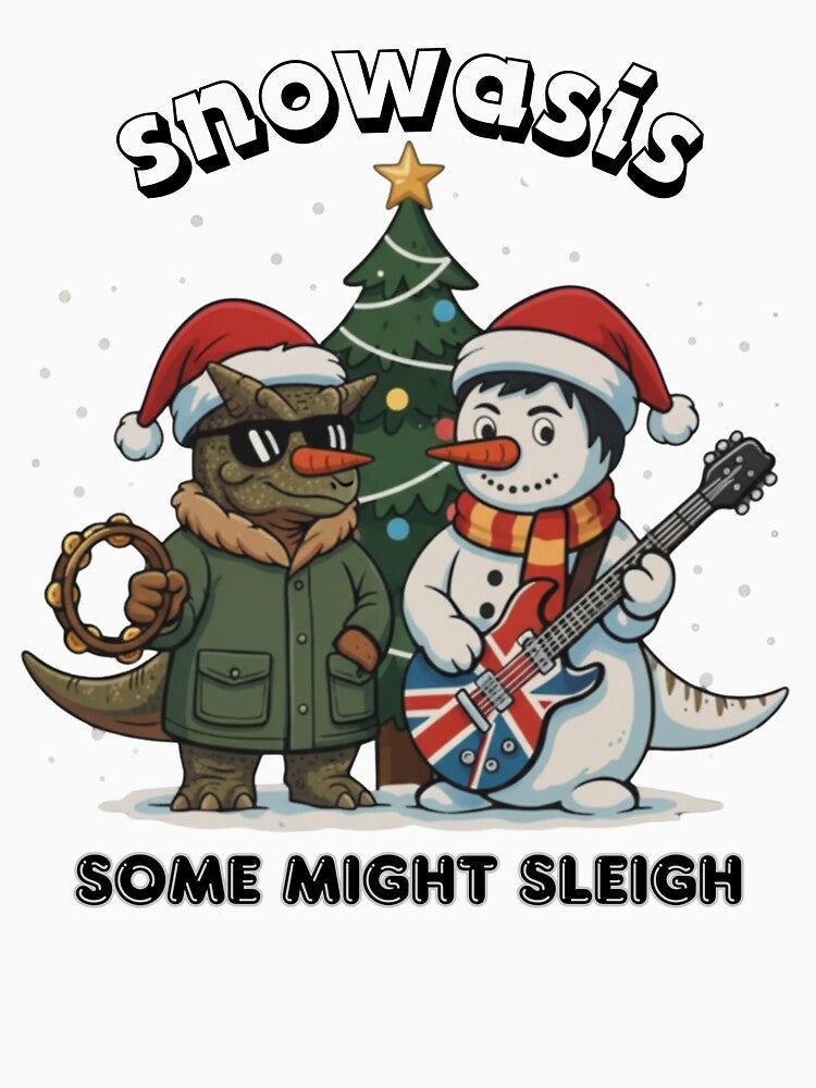 Snowasis Some Might Sleigh Christmas Jumper, Humorous Parody Hoodie with a Band Theme, Christmas Essential for... (Image 3)