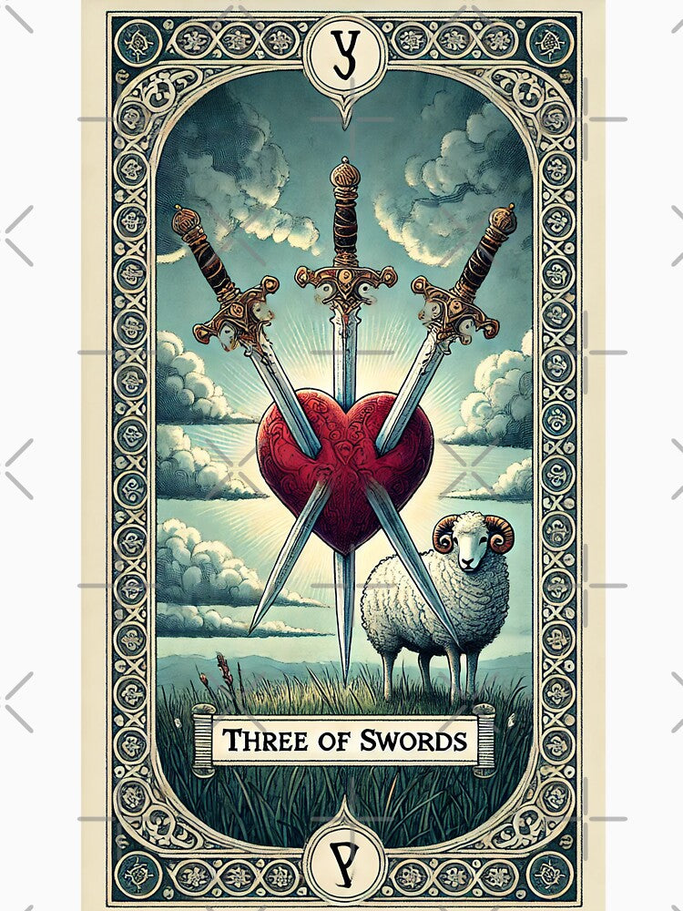 Sheepism Tarot – Three of Swords by Thpoar T-Shirts, Hoodie, Sweatshirt | BlankRebels.com (Image 3)