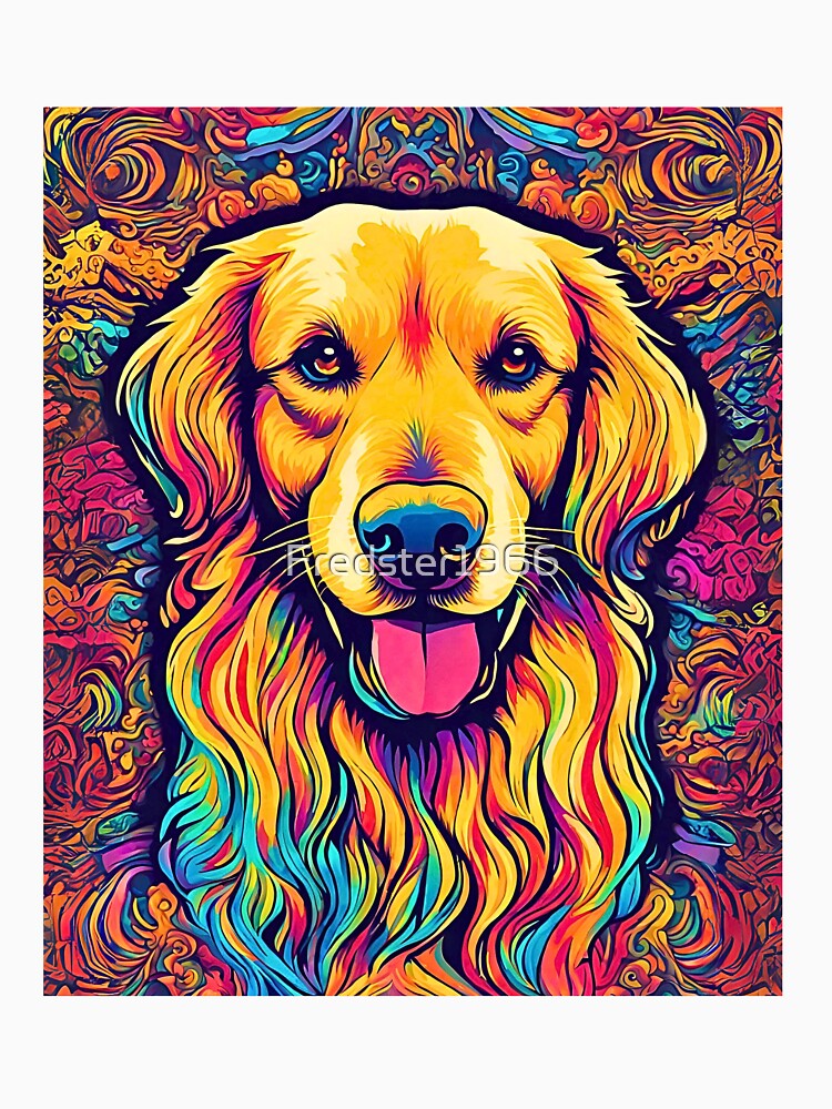 Psychedelic Golden Retriever by Fredster1966 T-Shirts, Hoodie, Sweatshirt | BlankRebels.com (Image 3)