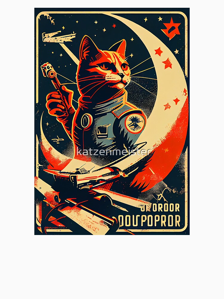 Retrofuturistic cat in space by katzenmeister T-Shirts, Hoodie, Sweatshirt | BlankRebels.com (Image 3)