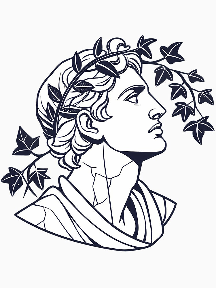 The Overgrown Ruin: Greek Bust Line Art & Ivy by The Midnight Archive T-Shirts, Hoodie, Sweatshirt (Image 3)