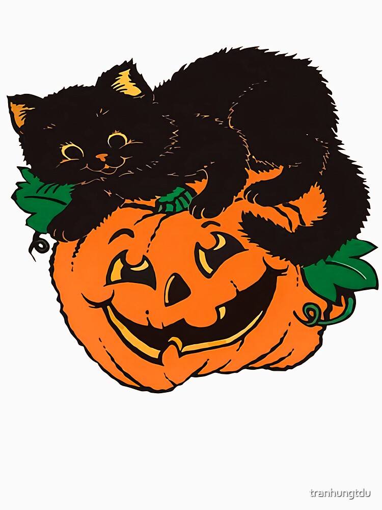 Pumpkin And Black Cat Halloween by tranhungtdu T-Shirts, Hoodie, Sweatshirt | BlankRebels.com (Image 3)