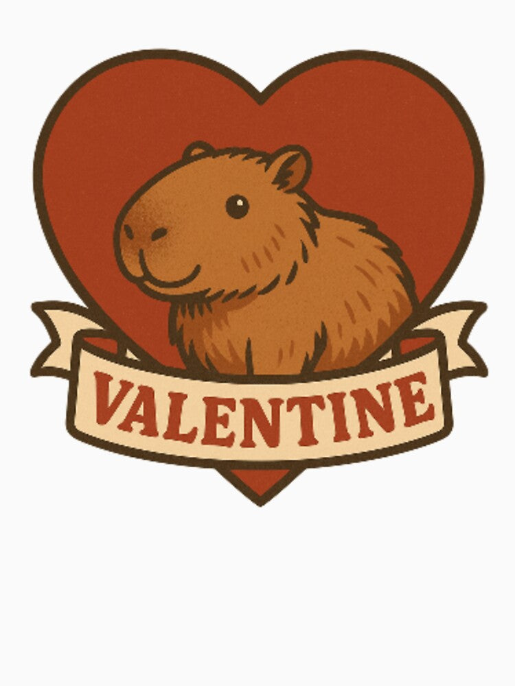 Retro Valentine Capybara Heart Vintage Mascot Aesthetic by TSE DESIGN T-Shirts, Hoodie, Sweatshirt (Image 3)