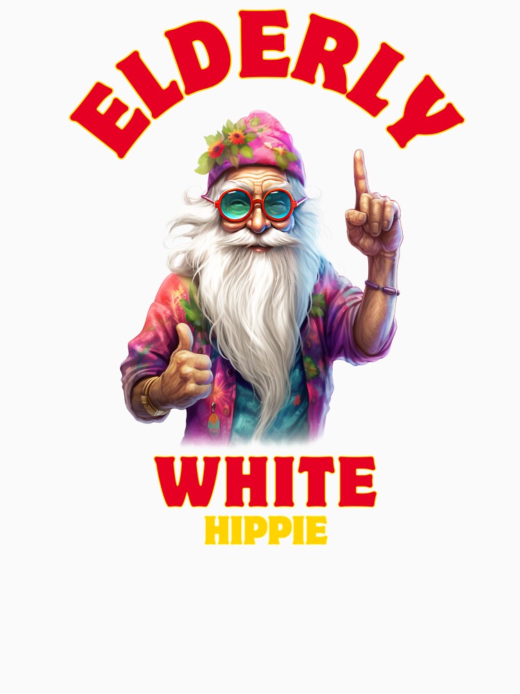 Elderly White Hippie Funny Retro Groovy Vintage Design Gift by Maniutek T-Shirts, Hoodie, Sweatshirt (Image 3)