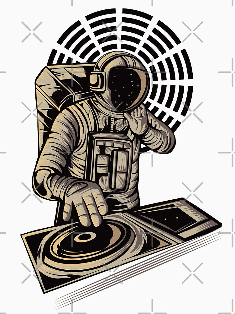 Copy of DJ Astronaut mix music in space white pattern by coffeeapparel T-Shirts, Hoodie, Sweatshirt (Image 3)