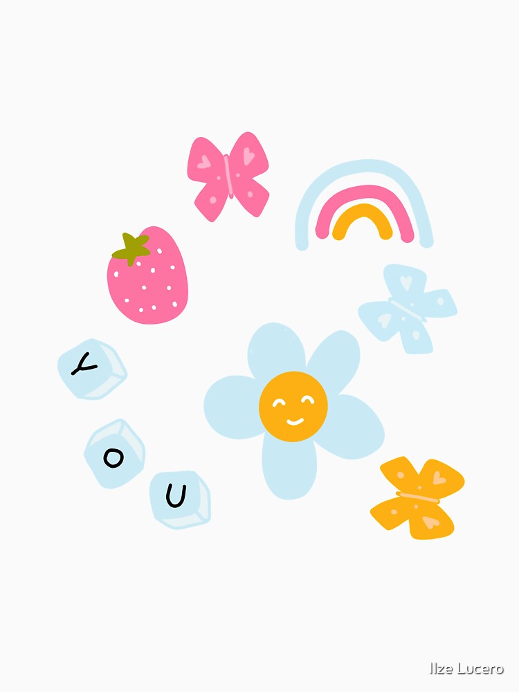Cute smile face flowers butterflies and rainbows by Ilze Lucero T-Shirts, Hoodie, Sweatshirt | BlankRebels.com (Image 3)
