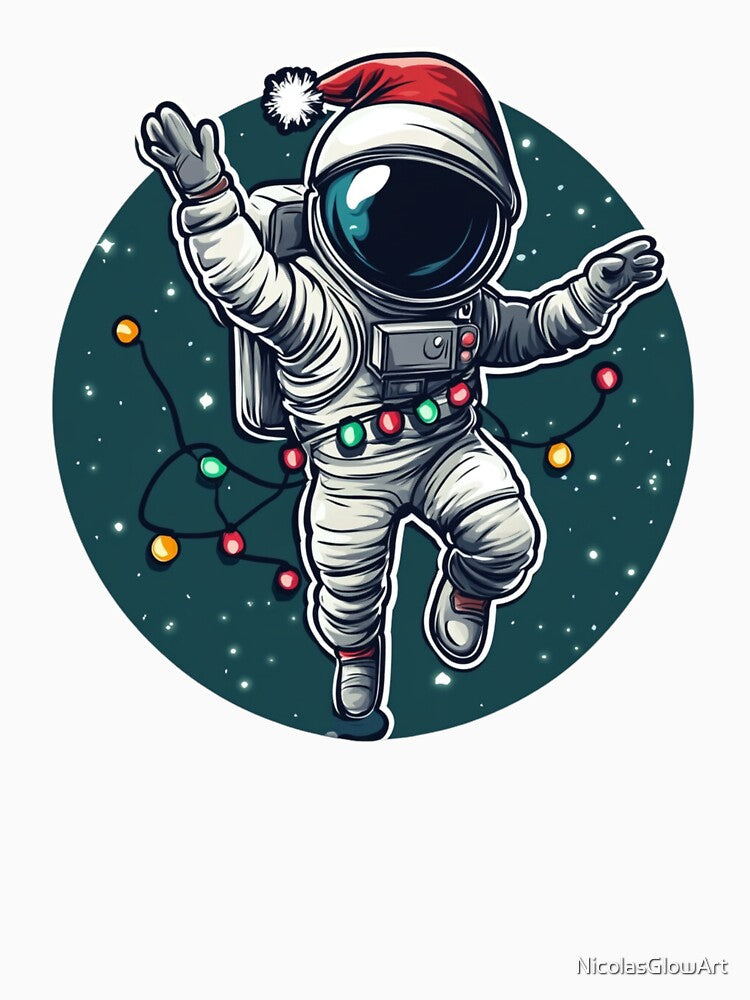 Astroanut Christmas Sticker by NicolasGlowArt T-Shirts, Hoodie, Sweatshirt | BlankRebels.com (Image 3)