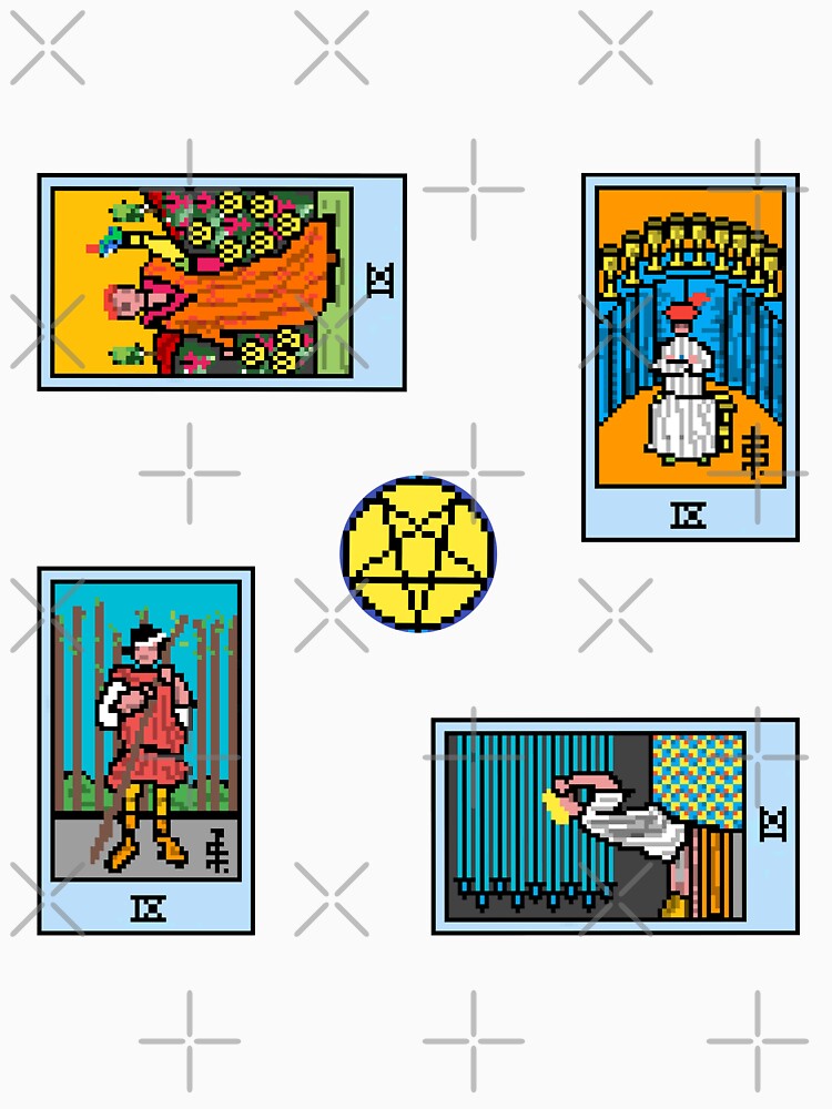 Pixel Waite Tarot Minor Arcana Nines - 82nd Sticker Pack and Magnets by Pixel Waite T-Shirts, Hoodie, Sweatshirt (Image 3)
