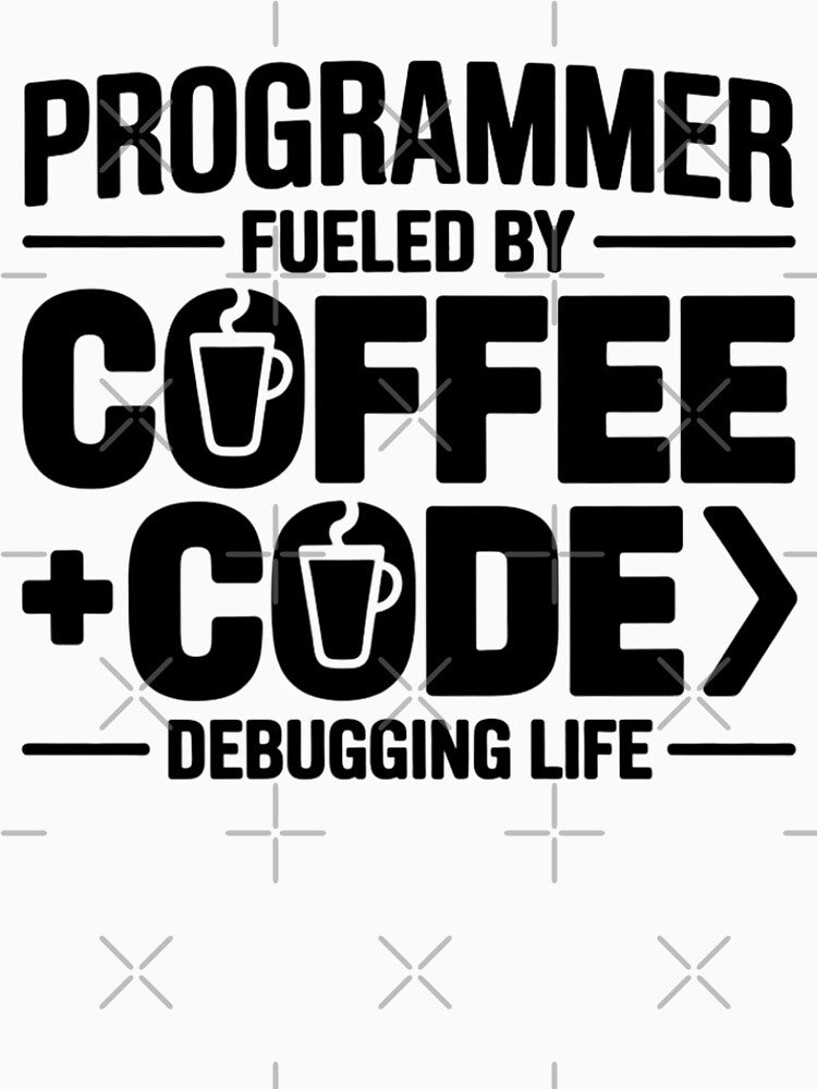 Programmer Fueled By Coffee And Code Debugging Life Funny Tech Typography by GiftsForge T-Shirts, Hoodie,... (Image 3)