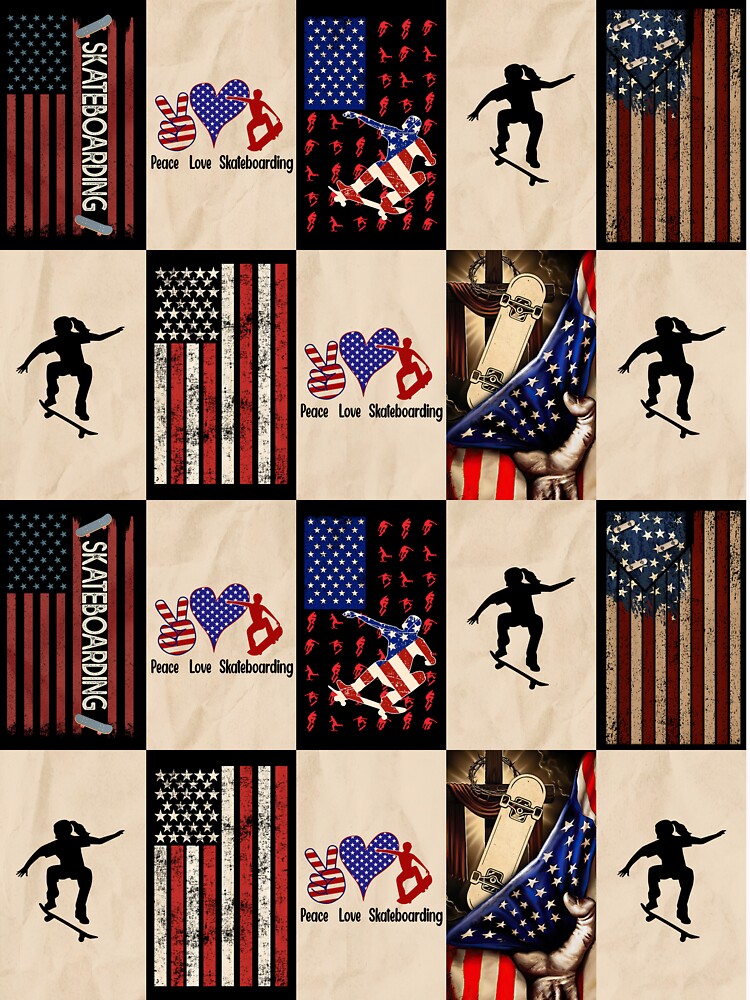 Skateboarding American Flag Retro Art T-Shirts, Hoodie, Sweatshirt
