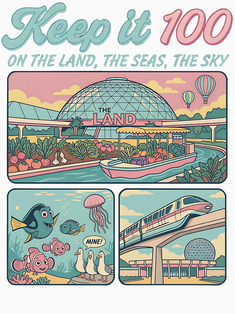 Retro Theme Park Land Sea Sky Illustration Art by Rhastasnixon