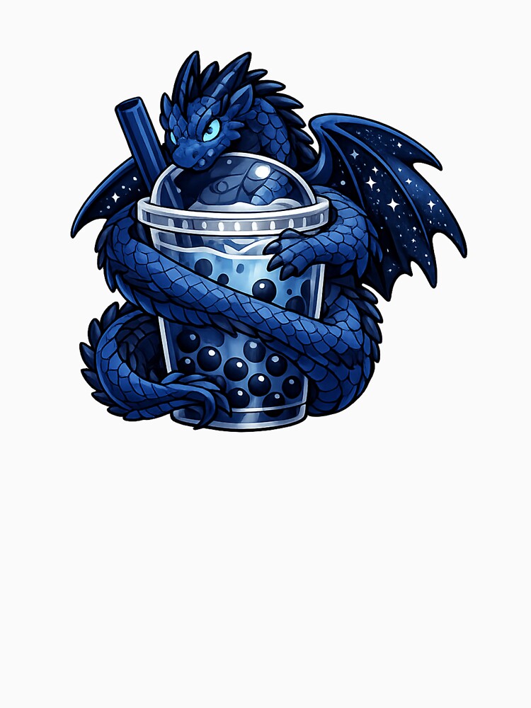 Midnight Blue Dragon Bubble Tea – Fantasy Dragon Boba Art by Reminixi T-Shirts, Hoodie, Sweatshirt (Image 3)