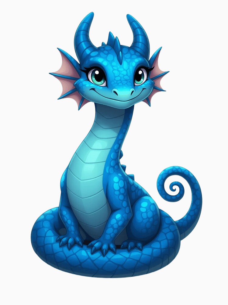 Blue Cartoon Dragon by ArtQueen777 T-Shirts, Hoodie, Sweatshirt | BlankRebels.com (Image 3)