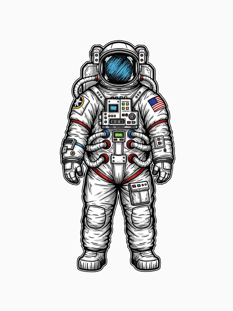 Astronaut Illustration Space Enthusiast by HendrixMa T-Shirts, Hoodie, Sweatshirt | BlankRebels.com (Image 3)