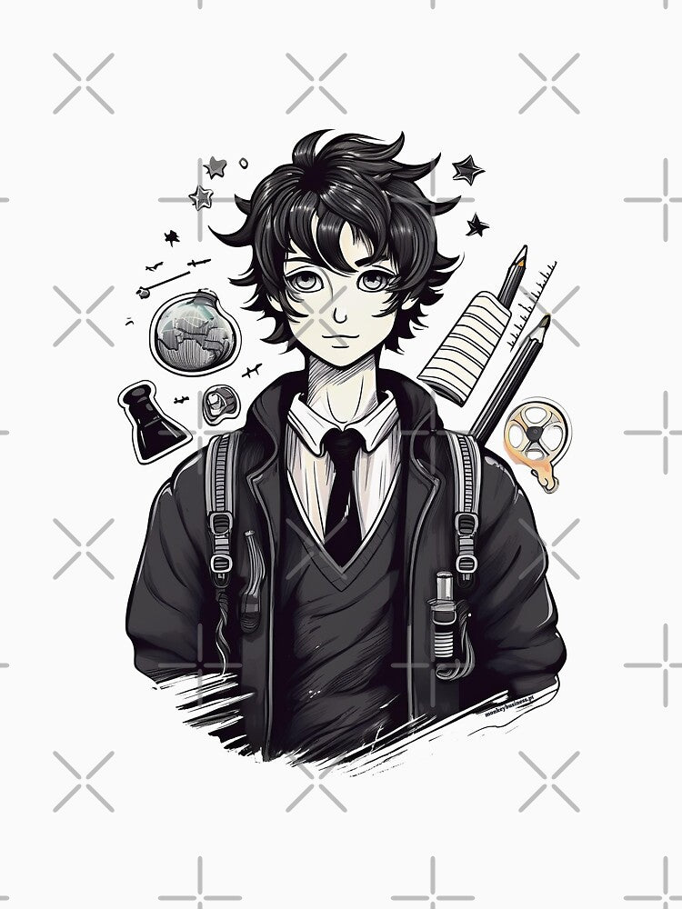 Grey Anime | Arts and Science | Dark Academia Collection by monkeybusiness.pt T-Shirts, Hoodie, Sweatshirt (Image 3)