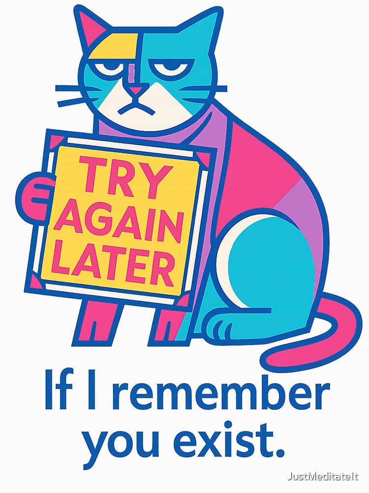 Try again later. If I remember you exist! – Humorous T-Shirt for Cat Lovers – Cozy Vibe Design by... (Image 3)