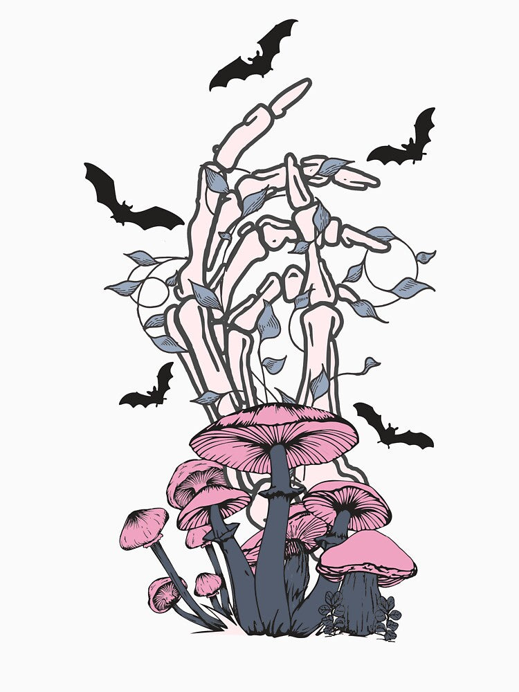 Hand Bone Mushroom Funny Halloween by Teapot-art T-Shirts, Hoodie, Sweatshirt | BlankRebels.com (Image 3)