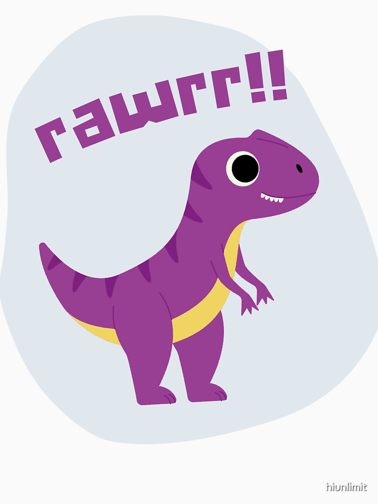 Cute Purple Dinosaur Cartoon Kawaii Rawr Sharp Teeth Funny by hiunlimit T-Shirts, Hoodie, Sweatshirt (Image 3)