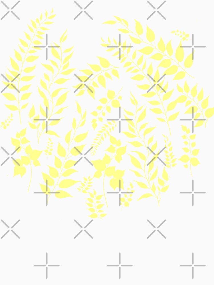 Greenery Botanical Print Yellow and White by SilverPegasus T-Shirts, Hoodie, Sweatshirt | BlankRebels.com (Image 3)