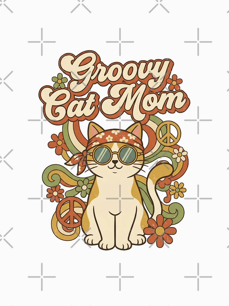 Cat Mom Vibes Retro 70s Style Shirt Vintage by Quillway Hoodie, Sweatshirt | BlankRebels.com (Image 3)