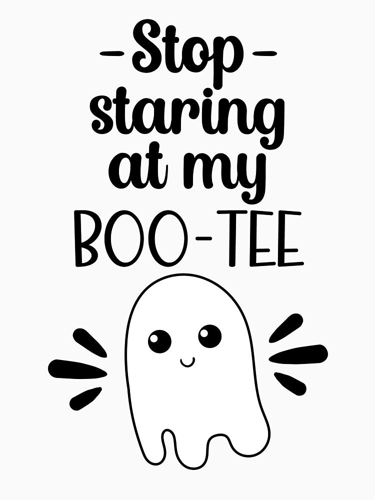 Stop Staring At My Boo Tee Funny Halloween Costume by Bemumd-art