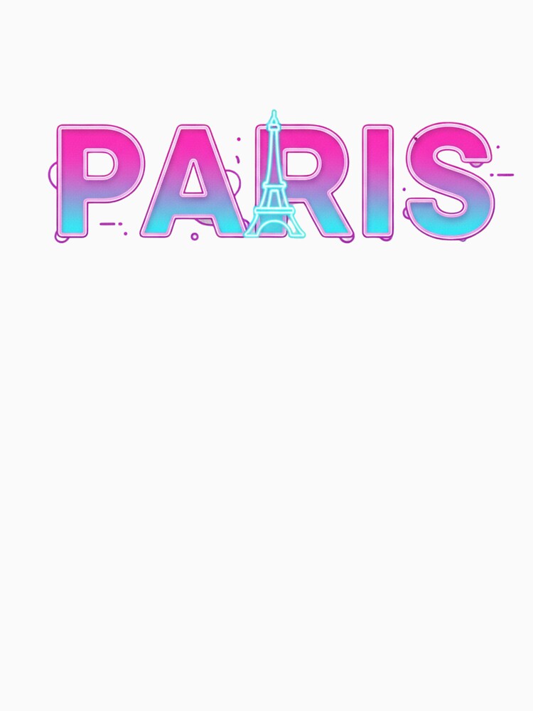Paris Neon Night Typography — Neon Tube “PARIS” Wordmark with Eiffel Integration (Transparent PNG & SVG) —... (Image 3)