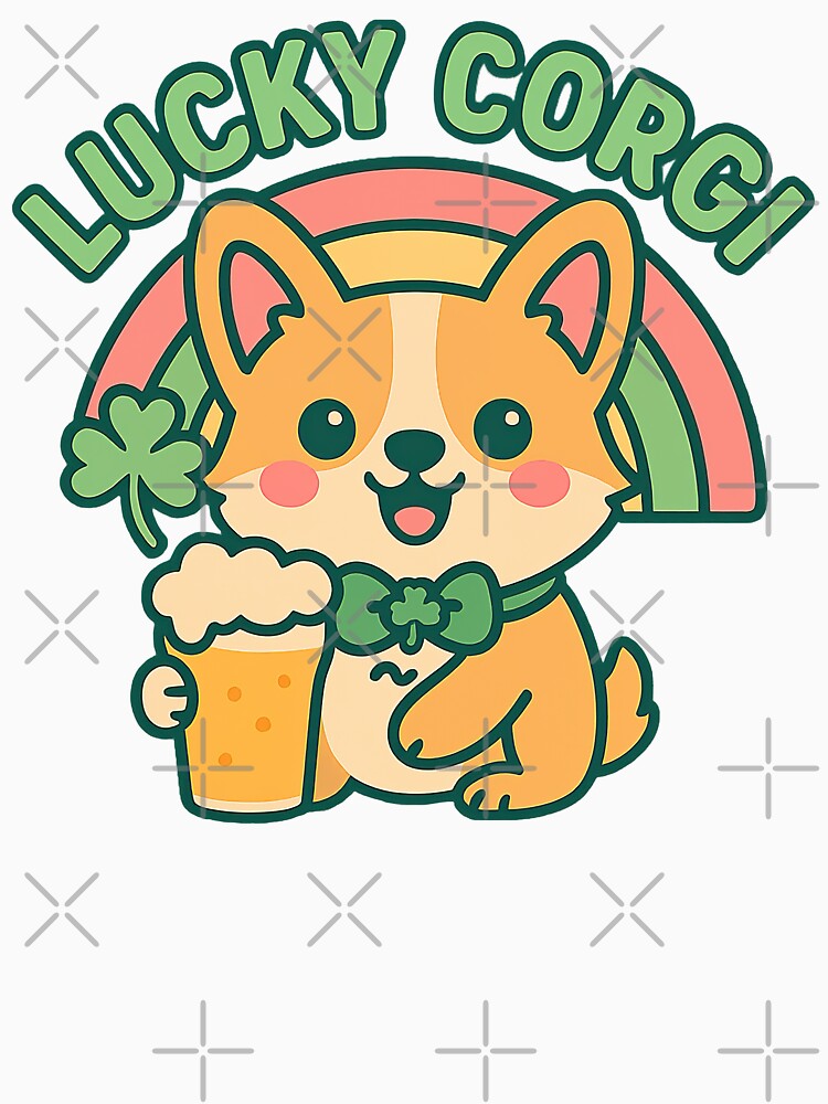 Cute Kawaii Corgi, Cute St Patricks Day Corgi by graphic-genie T-Shirts, Hoodie, Sweatshirt | BlankRebels.com (Image 3)