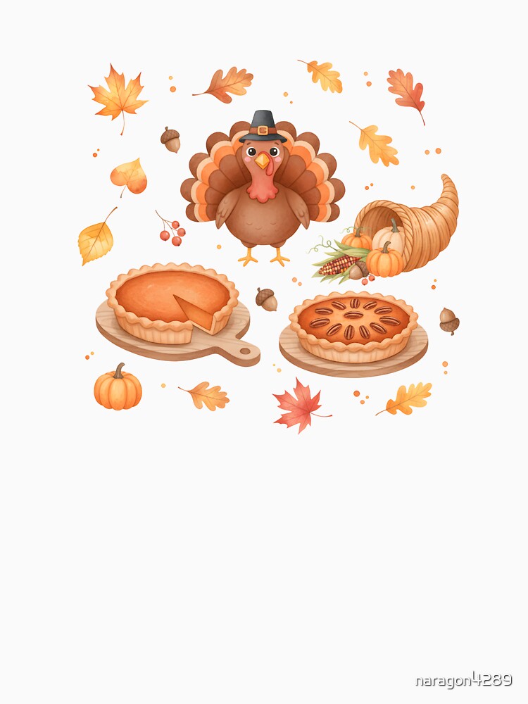 Cute Thanksgiving Turkey Fall Harvest by naragon4289 T-Shirts, Hoodie, Sweatshirt | BlankRebels.com (Image 3)