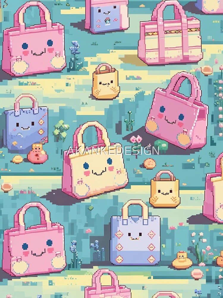 pastel pixel gaming landscape totes design by AKANKEDESIGN T-Shirts, Hoodie, Sweatshirt | BlankRebels.com (Image 3)