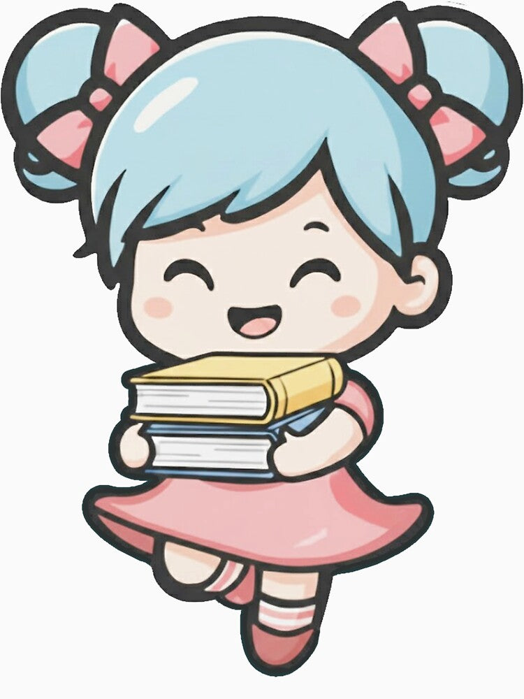 Overstimulated Book Girlie Sticker – Cute Bookish Girl Aesthetic for Introvert Readers by kirarishop T-Shirts,... (Image 3)
