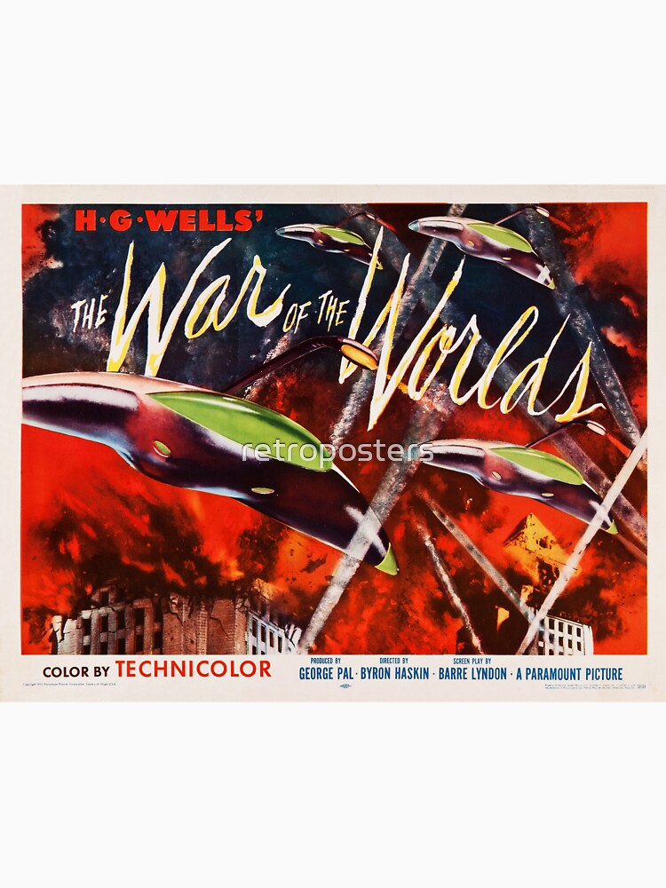 THE WAR OF THE WORLDS Retro Sci-Fi Film H.G Wells Vintage Movie by retroposters T-Shirts, Hoodie, Sweatshirt (Image 3)