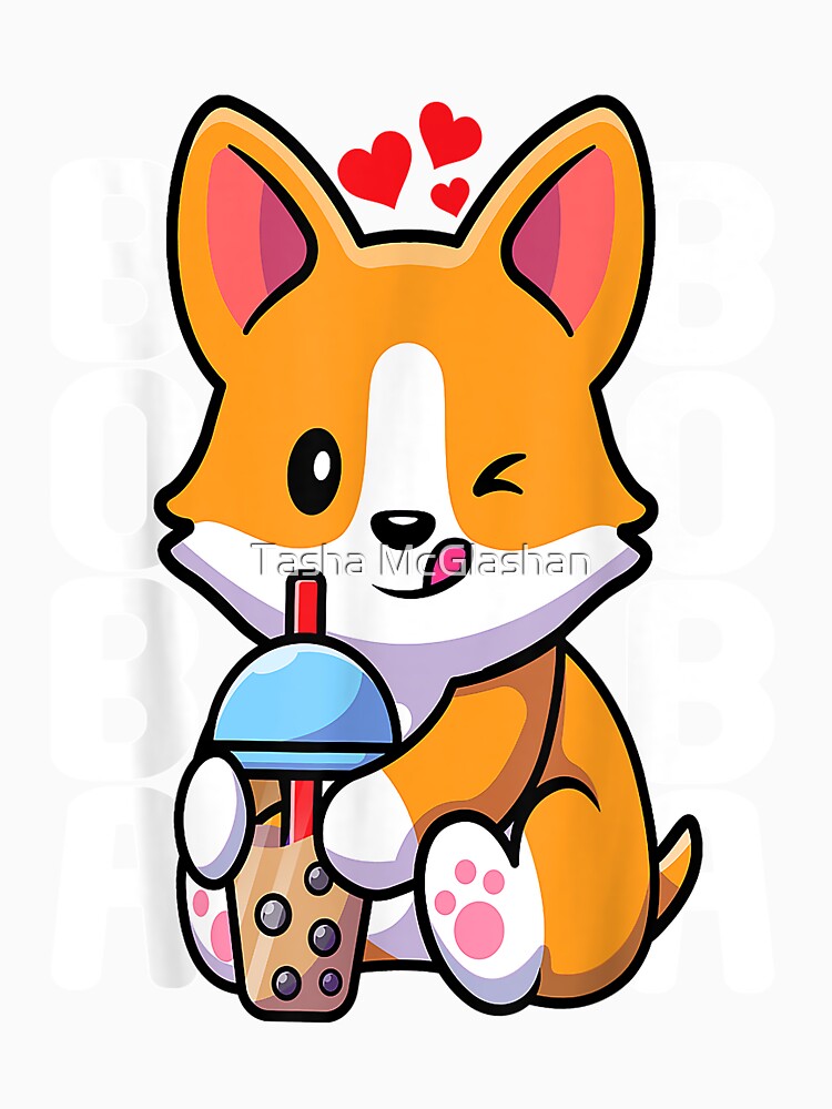 Cute Boba Dog Lover Boba Tea Corgi Tea Lovers Corgis Lover by Tasha McGlashan T-Shirts, Hoodie, Sweatshirt (Image 3)