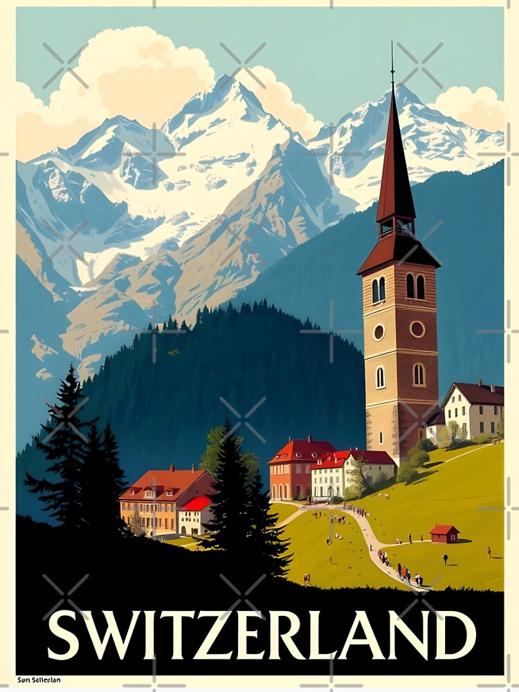 Switzerland Travel Poster by Robert Lacy T-Shirts, Hoodie, Sweatshirt | BlankRebels.com (Image 2)