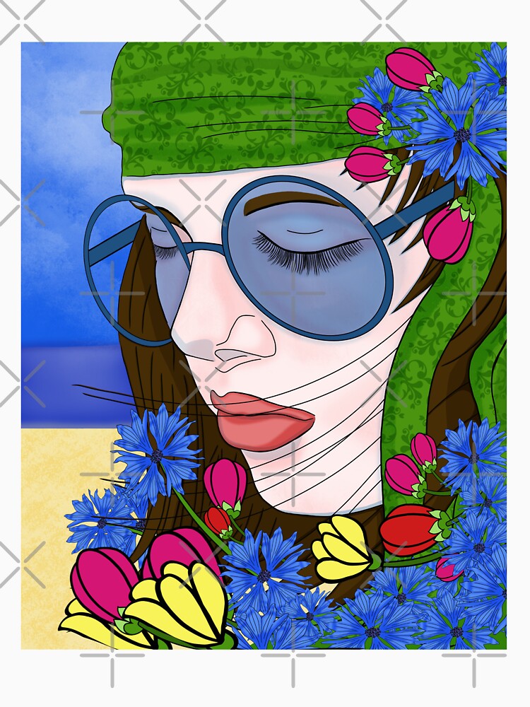Hippie girl near the sea by KateQR T-Shirts, Hoodie, Sweatshirt | BlankRebels.com (Image 3)